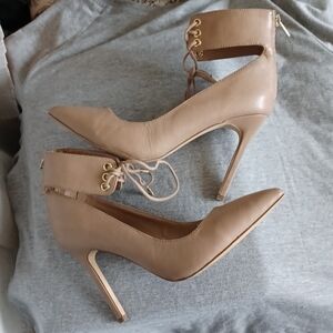 Mix No 6 Stilettos, Tan, ankle strap